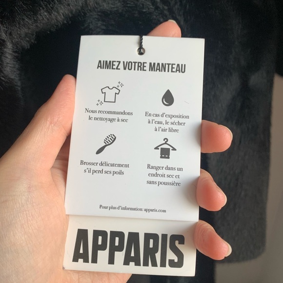 NWT Apparis Marine Faux Fur Reversible Wrap Jacket Black - Picture 8 of 10